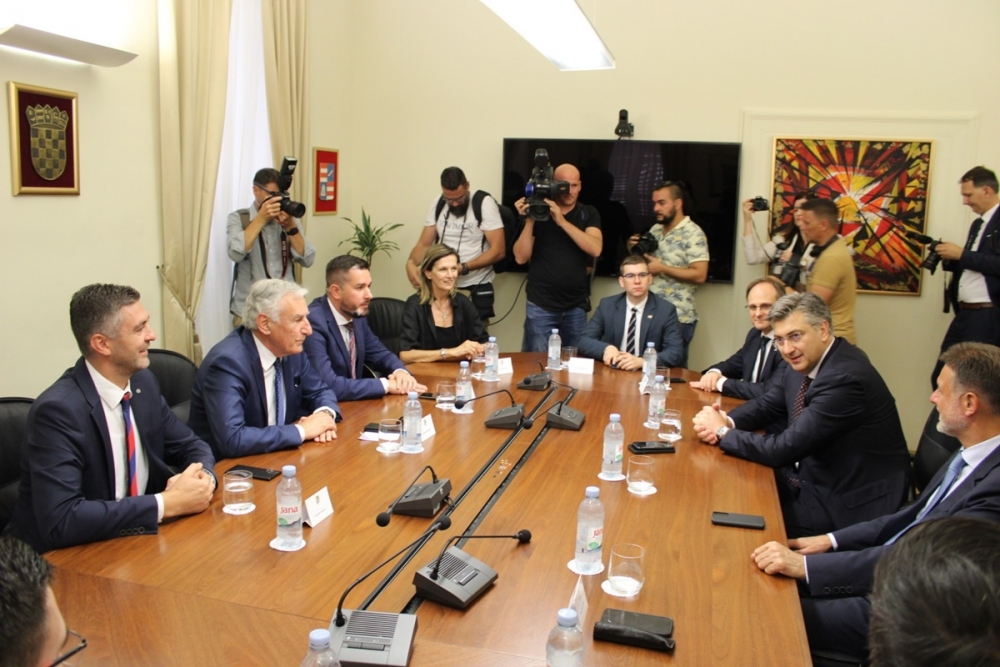 Sastanak župana s predsjednikom Hrvatskog sabora Jandrokovićem i predsjednikom Vlade Andrejem Plenkovićem