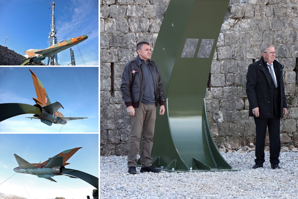 Na Srđu predstavljen spomen-zrakoplov MiG-21 trajni eksponat postavljen ispred tvrđave Imperijal (FOTO)