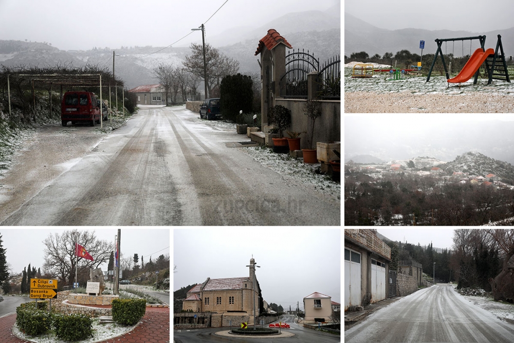 Slab snijeg koji pada cijeli dan zabijelio dijelove Župe, najviše ga je bilo na Brgatu (FOTO)