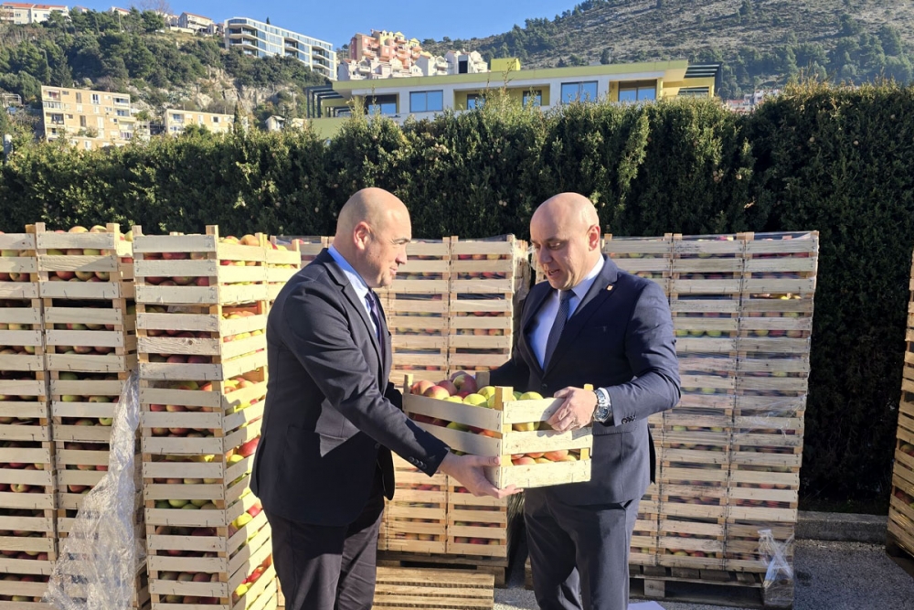 Osmu godinu zaredom u Dubrovnik stigla donacija od deset tona jabuka iz Vukovarsko-srijemske županije