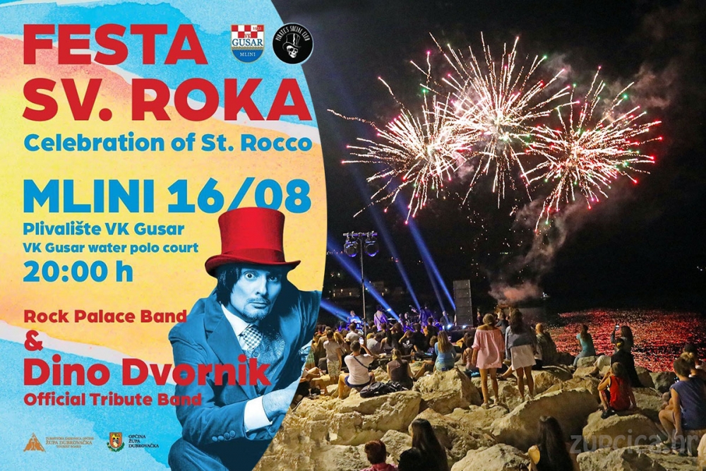 Večeras Festa Sv. Roka na plivalištu Gusara u Mlinima uz Dino Dvornik official tribute band