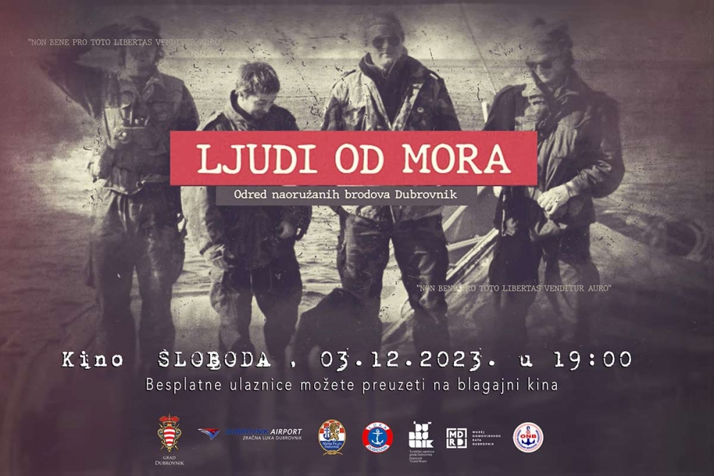 U nedjelju u kinu Sloboda dokumentarni film "Ljudi od mora" o Odredu naoružanih brodova