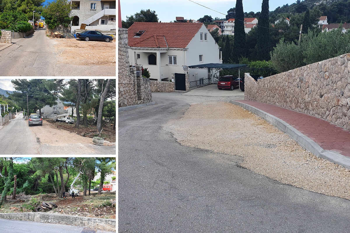 Radovi na Putu Pera Kojakovića; Sanacija i &scaron;irenje kolnika, izgradnja nogostupa, modernizacija javne rasvjete