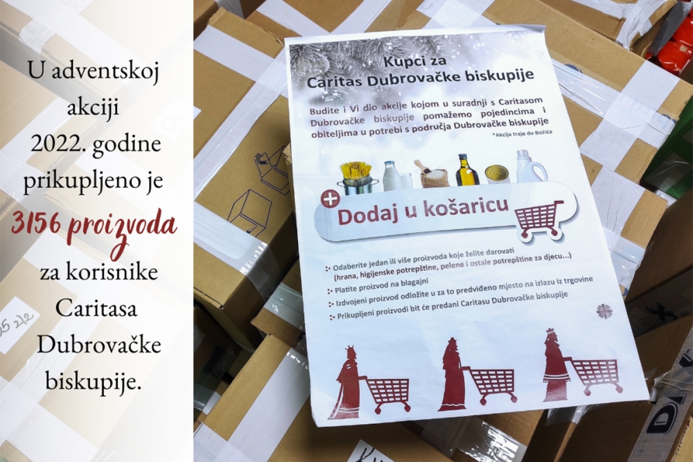 U adventskoj akciji Caritasa Dubrovačke biskupije &ldquo;Dodaj u ko&scaron;aricu&rdquo; prikupljeno 3156 proizvoda