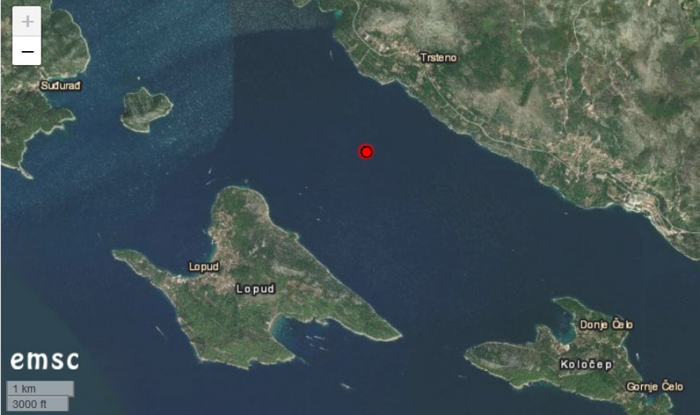 Jeste li osjetili potres? U 23:07 4,3 prema Richteru s epicentrom 12 kilometara sjeverozapadno od Dubrovnika