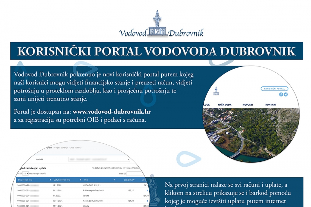 Vodovod pokrenuo novi korisnički portal, pristup svim potrebnim informacijama na jednom mjestu
