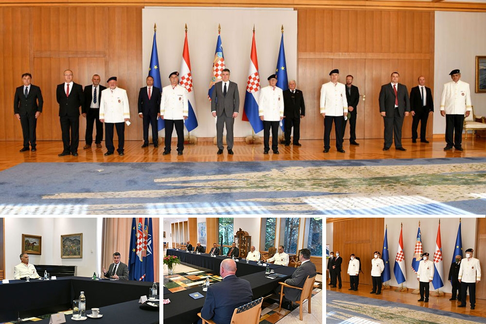 Predsjednik Milanović primio pripadnike Udruge dragovoljaca Hrvatske ratne mornarice Dubrovnik