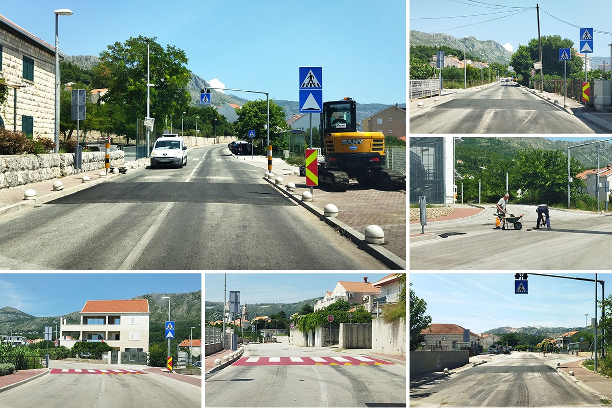 Radovi na Putu dr. Ante Sarčevića, uklanjaju se gumeni usporivači prometa, postavljaju novi asfaltni (FOTO)