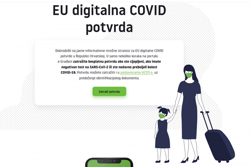 Od danas možete izvaditi EU digitalnu covid potvrdu preko sustava e-Građani ili u podružnicama HZZO-a