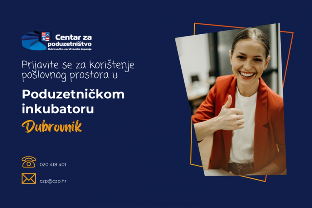 Objavljen Javni poziv za subvencionirano kori&scaron;tenje (polovice) poslovnog prostora u Poduzetničkom inkubatoru Dubrovnik