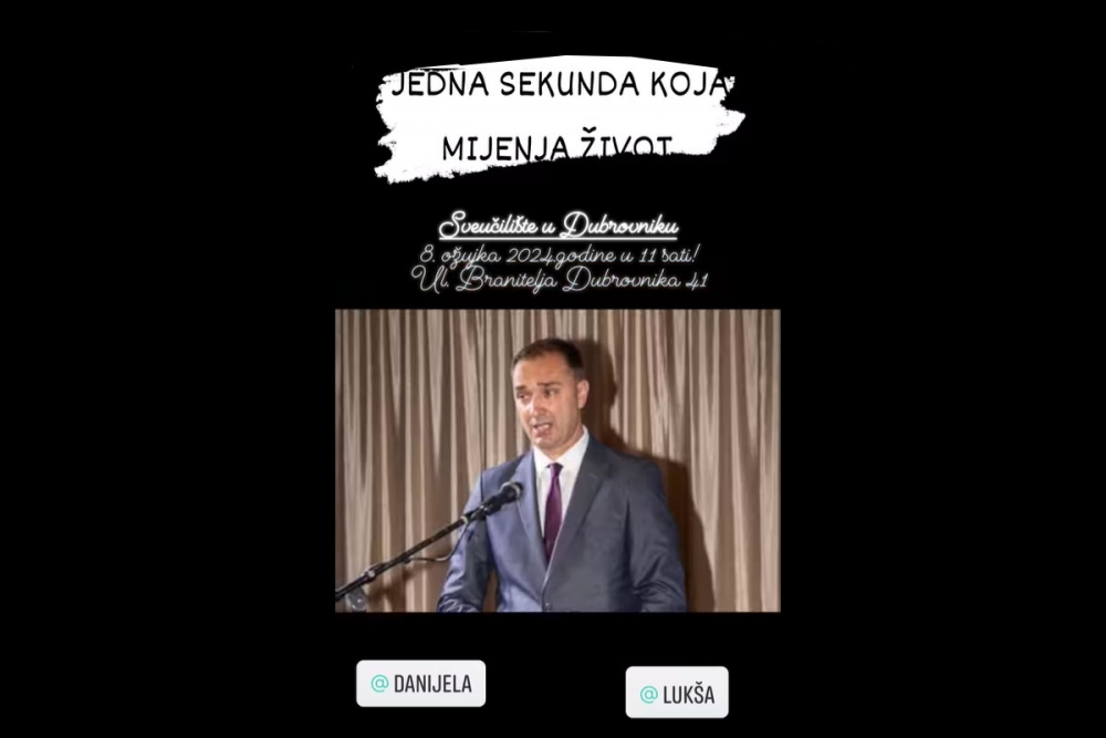 Udruga Sigurnost u prometu organizira javnu tribinu pod nazivom "Jedna sekunda koja mijenja život"