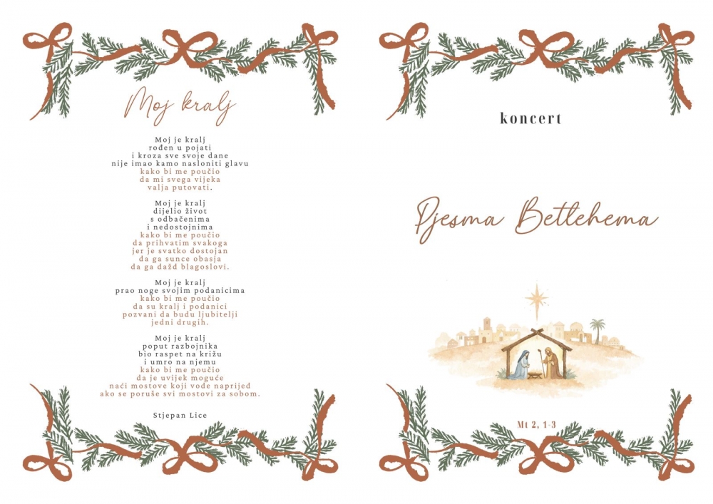 Božićni koncert '"Pjesma Betlehema" u prostoru Pastoralnog centra bl. Alojzija Stepinca