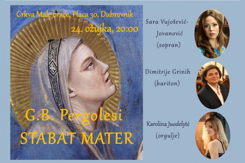 Pergolesijeva &bdquo;Stabat mater&ldquo; u crkvi Male braće, ulaz je slobodan