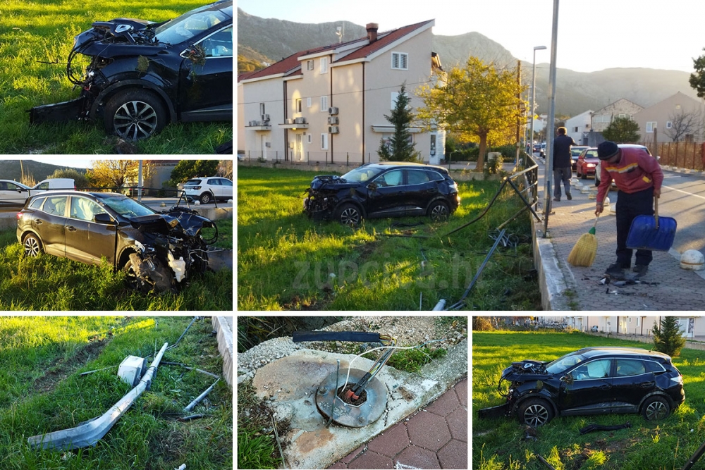 Kr&scaron; i lom na Putu dr. A.Starčevića kod nove &scaron;kole na Mljekari - Renault Kadjar izletio s ceste (FOTO)